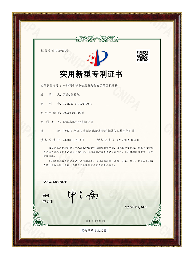 實用  一種利于綜合信息箱美化安裝的面板結(jié)構(gòu)